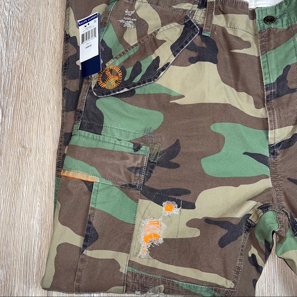 Polo Ralph Lauren Classic Kauai Camo Distressed Cargo Flag Utility Pants 34 30 - Picture 3 of 10